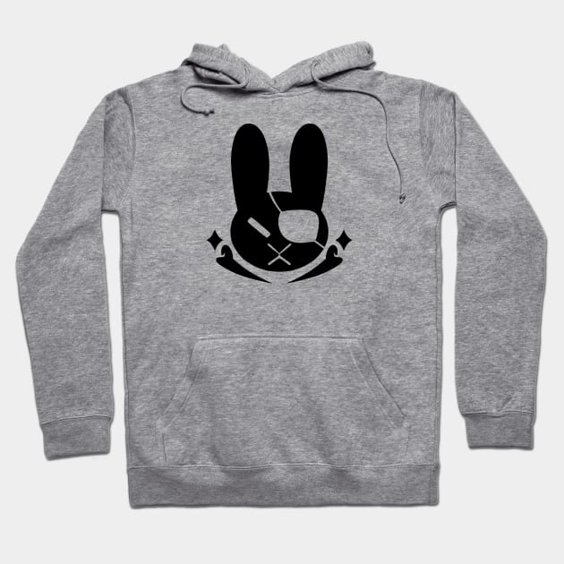 Bunny Rabbit Pirate with eye patch Hoodie by TheSamDS